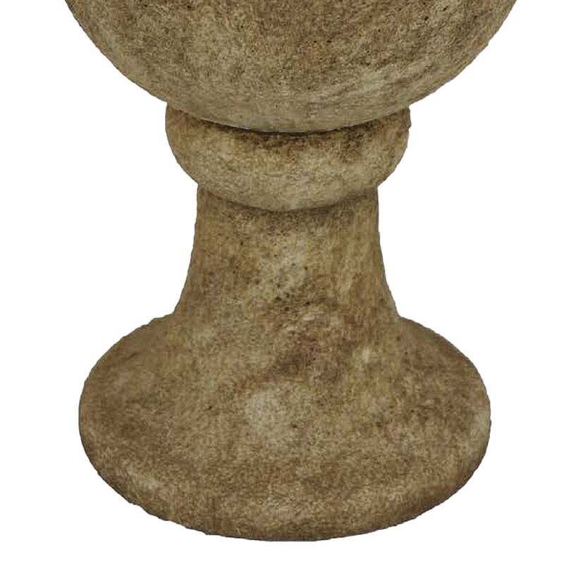Ivina Bird Bath Feeder, Brown Terracotta, Cute Decorative, 12 Inch - Benzara