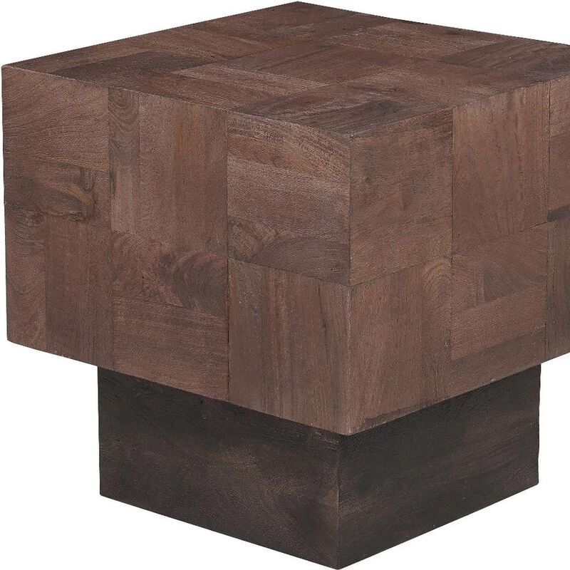 HomeRoots 22" Black And Brown Solid Wood Square End Table image number 5