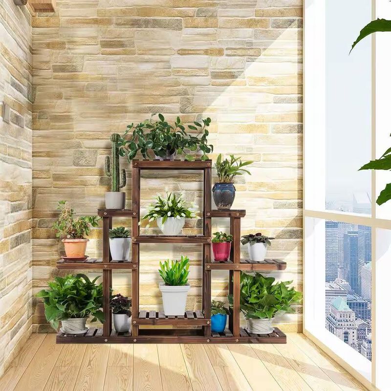 Rustic Modern Farmhouse Wood Shelving Unit – 6 Tiers
