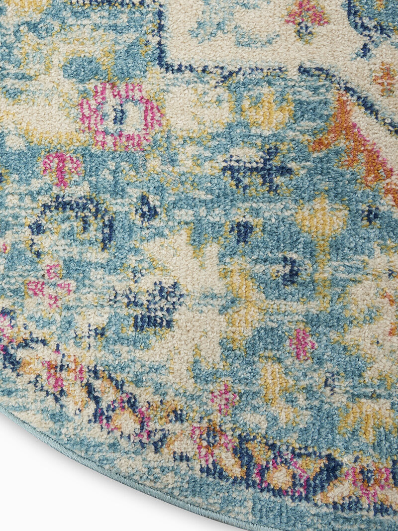 Passion PSN25 Ivory/Light Blue 4' x Round Rug