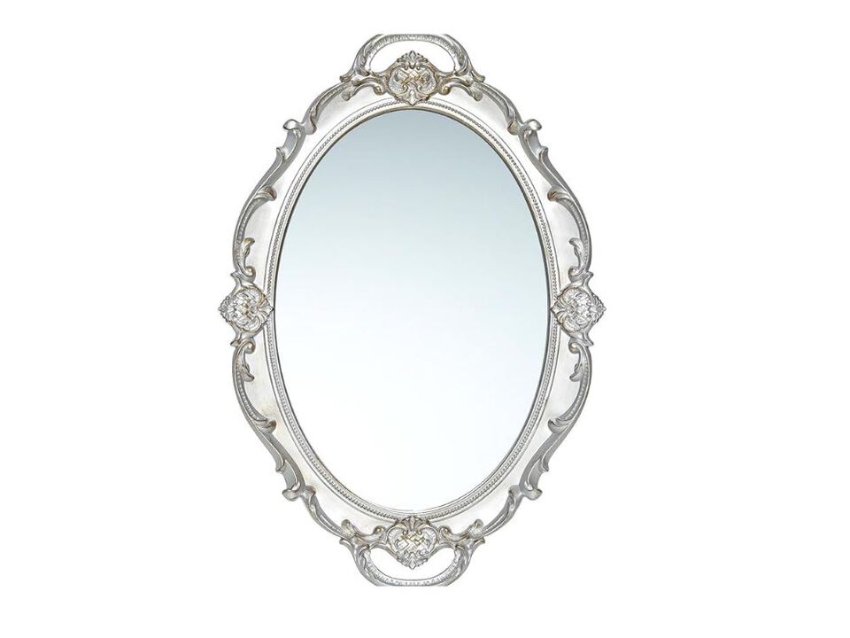 Vintage Oval Wall Mirror – Ornate Hanging Accent for Bedroom