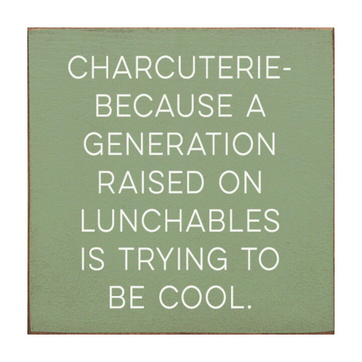 Humorous Charcuterie Wood Wall Sign Funny Kitchen Decor for Food Lovers