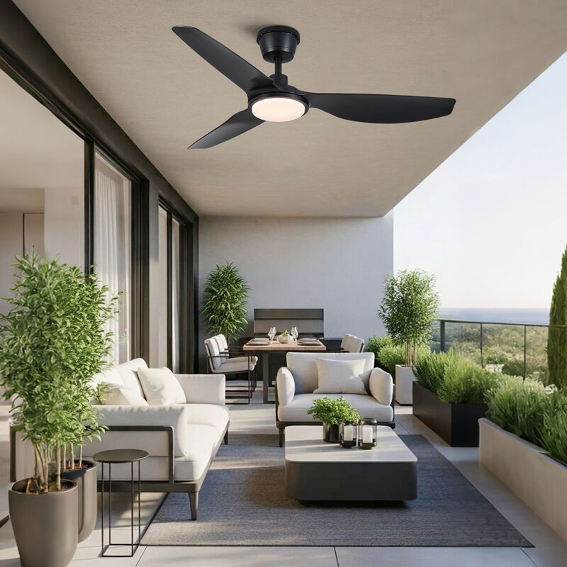 ELEMENT ACE 52 Inch Modern Outdoor Waterproof Ceiling Fan with Integrated Light and Ultra Quiet Energy Efficient Reversible DC Motor for Patio Garden Use image number 7