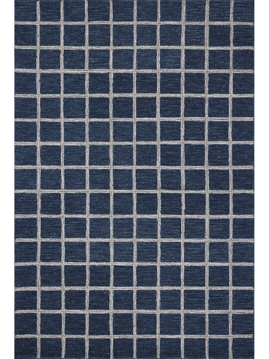 Polly POL-05 Navy / Silver 3''6" x 5''6" Rug by Chris Loves Julia