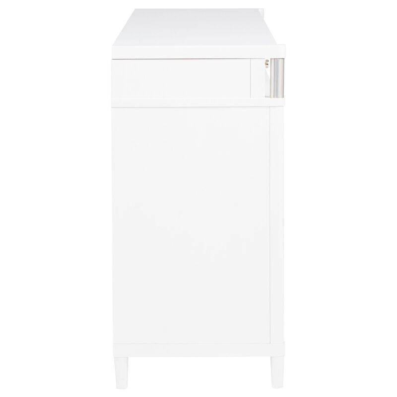 Ruvie Wide Dresser, 8 Drawers w Felt lined Jewellery Drawer, White Wood image number 5