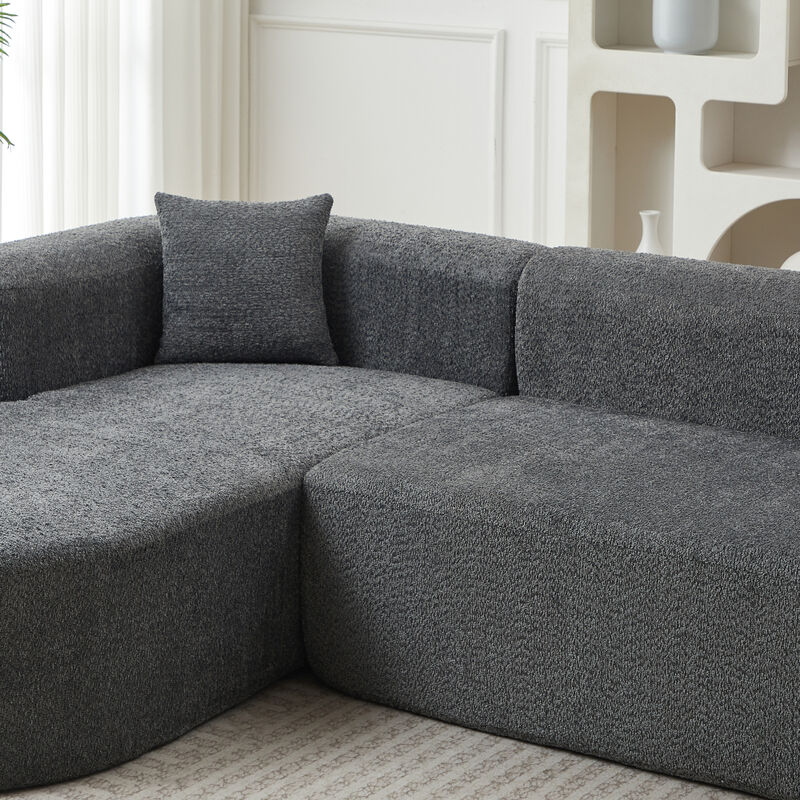 Rorvko Curved Chenille Sectional Sofa image number 7