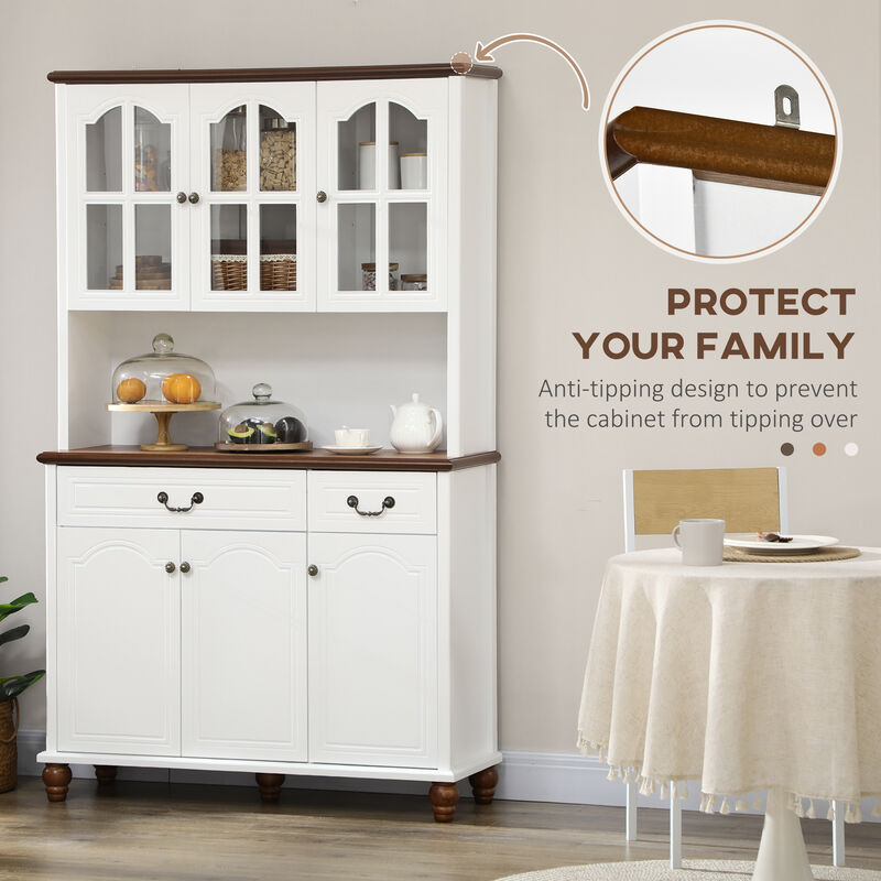 Hivvago Kitchen Buffet with Hutch and Storage Cabinets image number 6