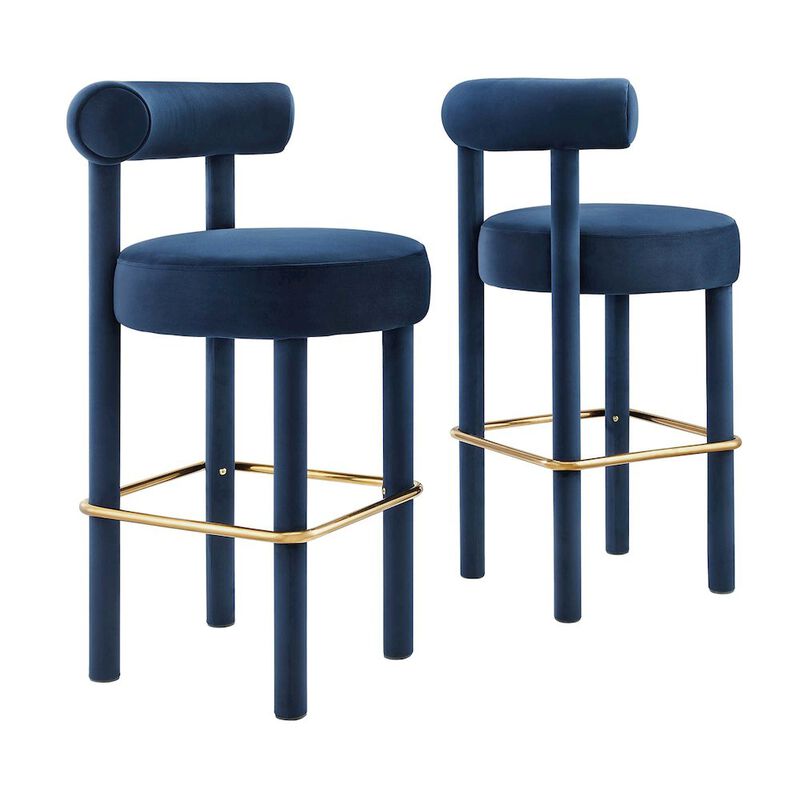 Toulouse Performance Velvet Bar Stool Set of 2 image number 0