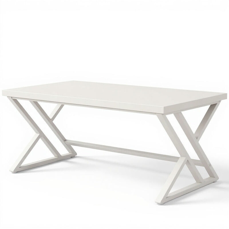 Top True Wood Computer Desk, Modern Writing Desk with Metal Legs for Home Office image number 0