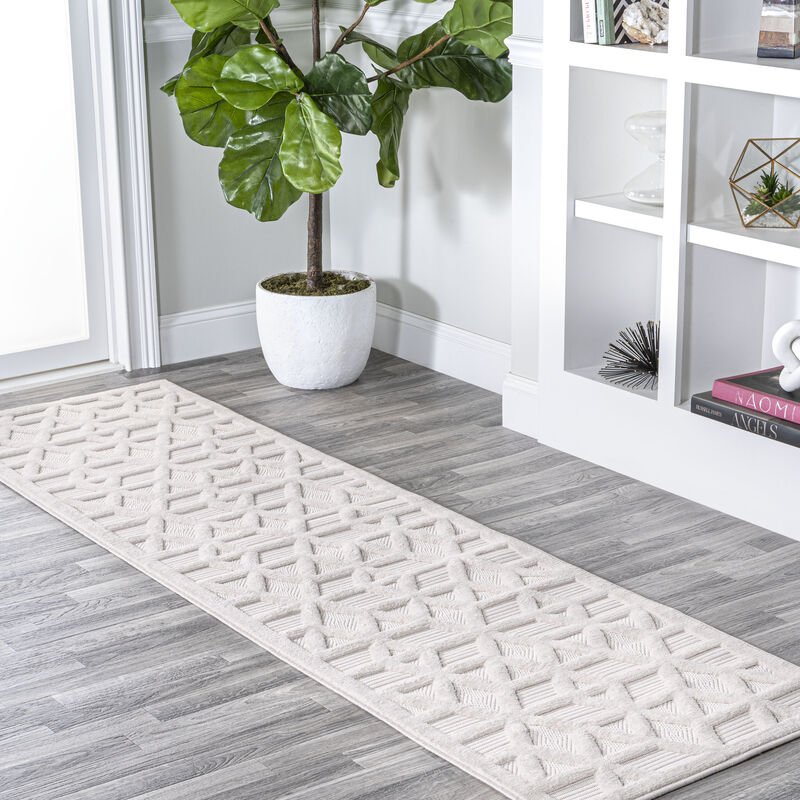 Talaia Neutral Geometric Indoor/Outdoor Area Rug