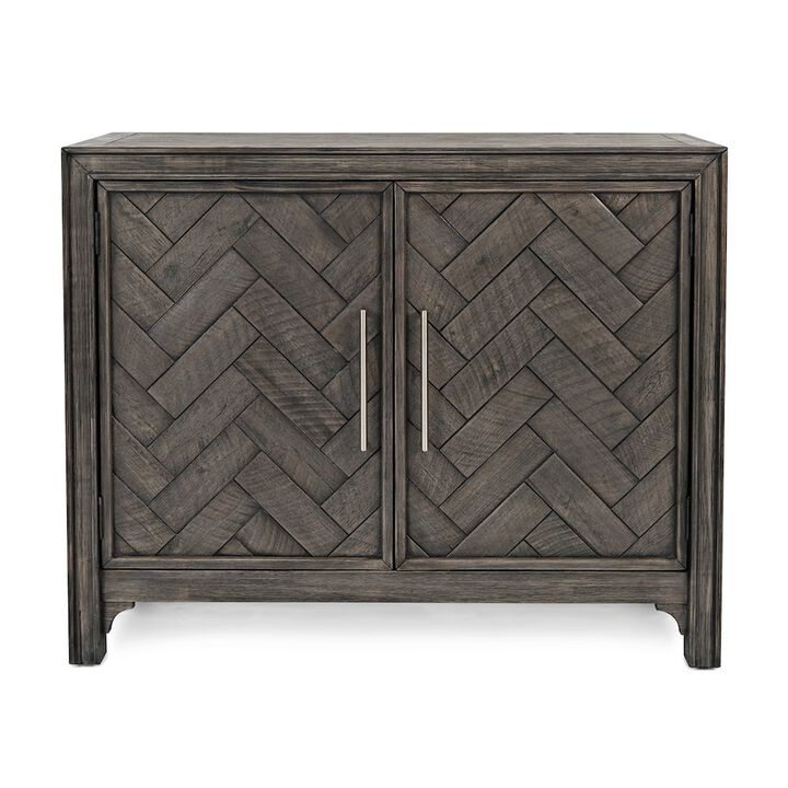 Jofran Gramercy Mid-Century Modern Chevron Two Door 40 Accent Chest