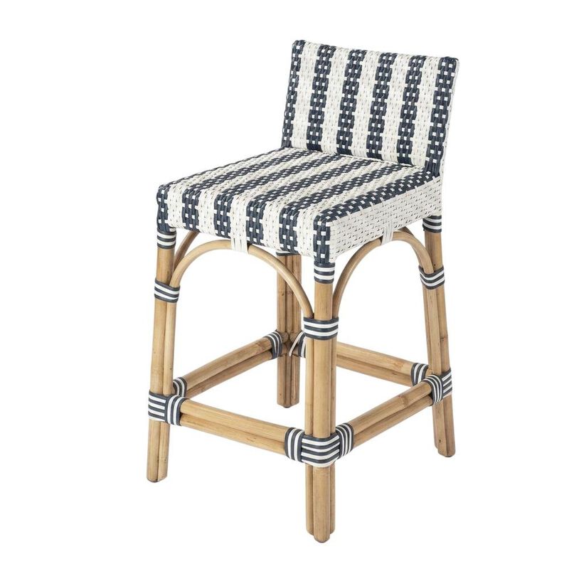 Starlight Canyon Home Rattan Low Back Counter Stool, Transitional Bar Stool for Dining Rooms image number 4
