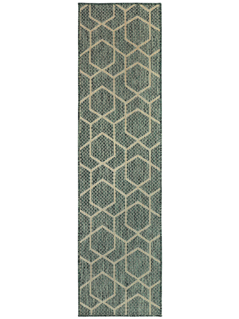 Horizon Indoor/Outdoor HOZ01 Green 2' x 6' Rug