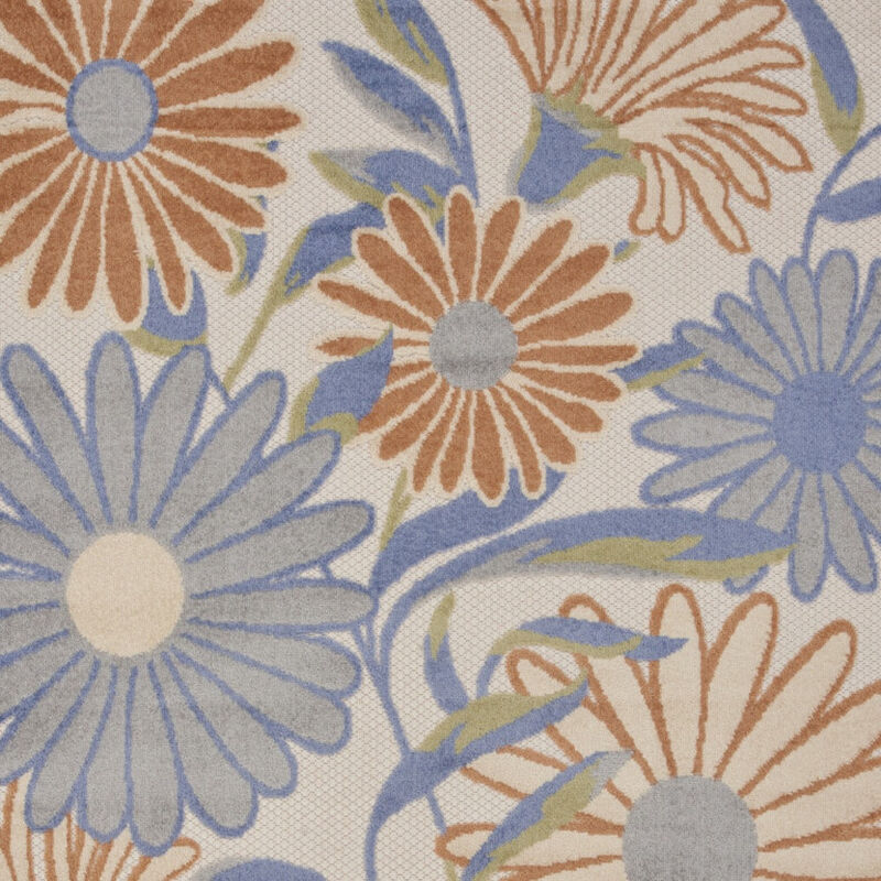 HomeRoots 4' X 6' Beige Floral Indoor Outdoor Area Rug image number 3