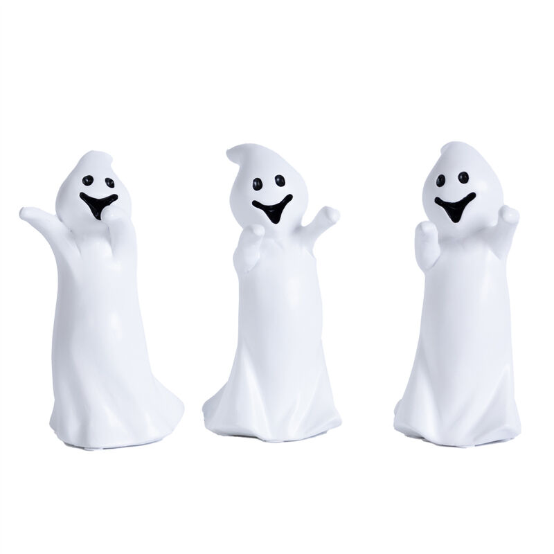 HomeRoots Set of Three White Polyresin Halloween Ghost Figurines image number 4