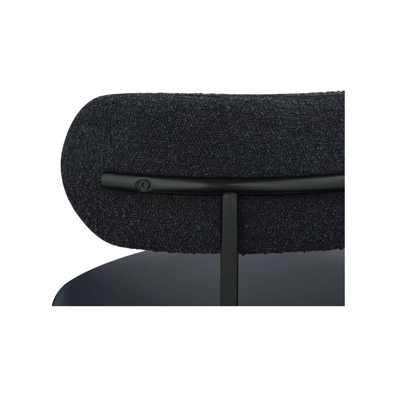 Meridian Furniture Beacon Black Vegan Leather and Boucle Fabric Dining Chair, Set of 2