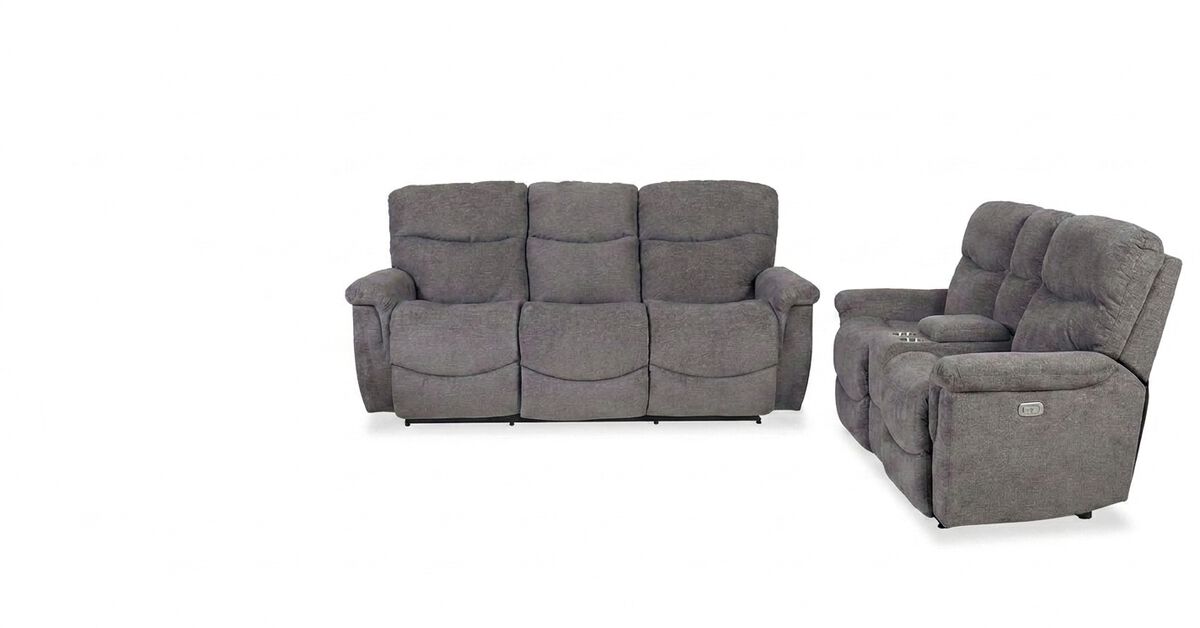 James Smoke Power Reclining 2 Piece Living Room Set