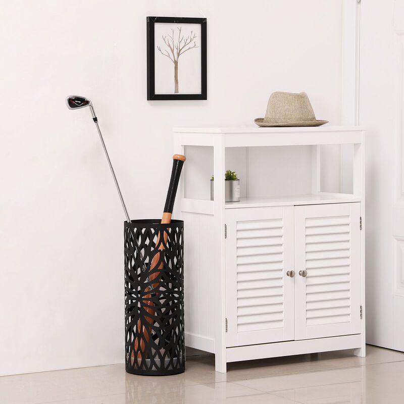 Umbrella Stand Rack Free Standing for Canes Walking Sticks 2 Hooks- Black