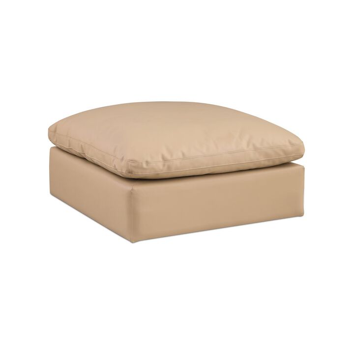 Meridian Furniture Comfy Tan Vegan Leather Modular Ottoman