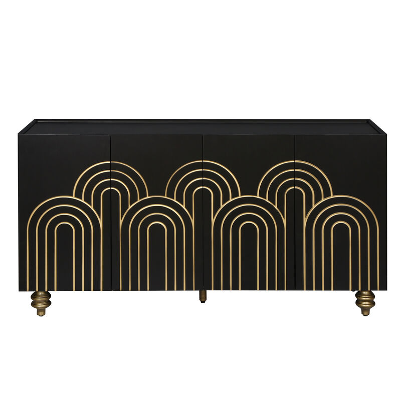 Merax Modern Fluted Sideboard Buffet Storage Cabinet
