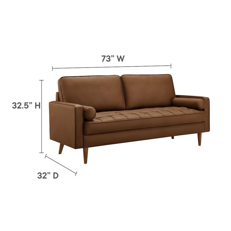 Modway Valour Tufted Vegan Leather Sofa image number 2