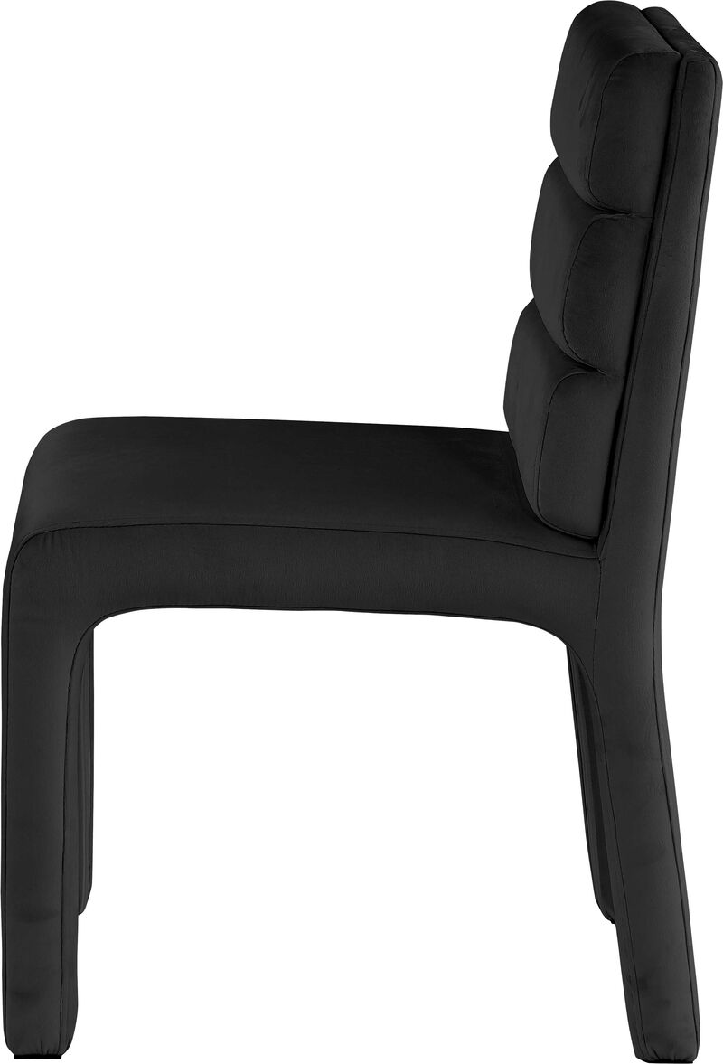 Meridian Furniture Kai Black Velvet Dining Chair, Set of 2 image number 3