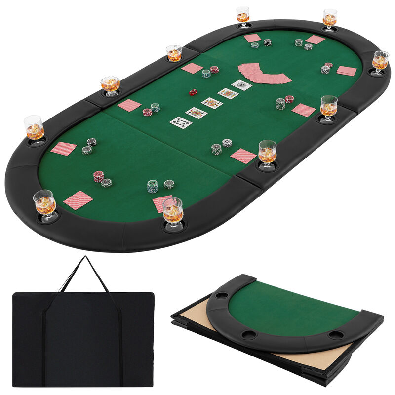 10 Player Portable Poker Table Top with Foldable Design and Padded Surface image number 5