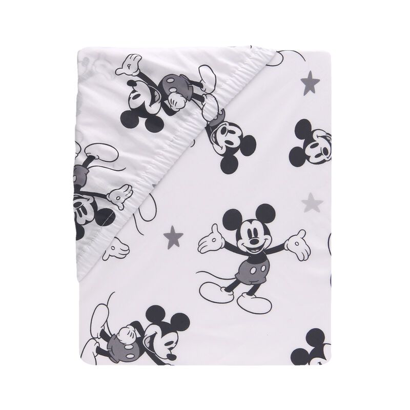 Lambs & Ivy Magical Mickey Mouse Cotton Fitted Crib Sheet - White, Disney