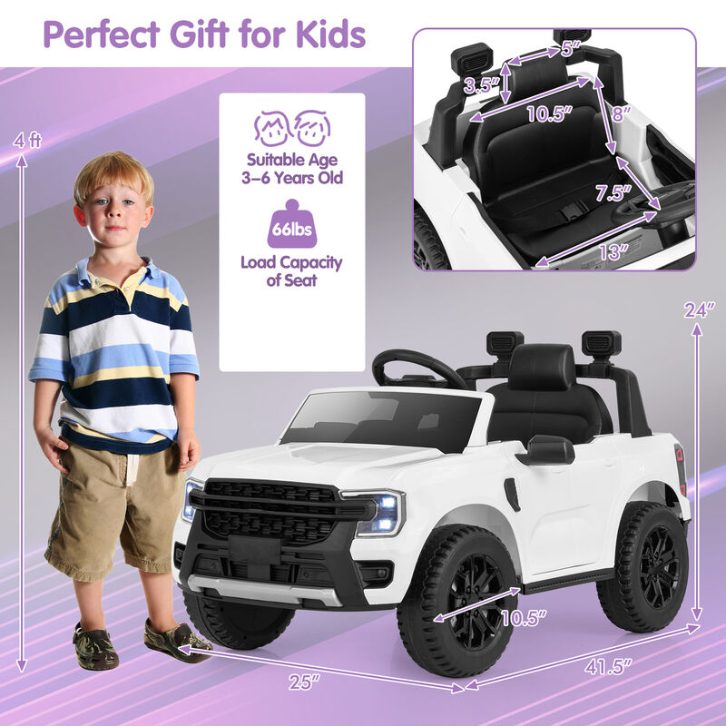 12V Ride On Electric Car for Kids with Music Remote Control and LED Lights image number 2