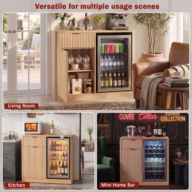 Falfil Mini Fridge Liquor Sideboard Cabinet image number 6