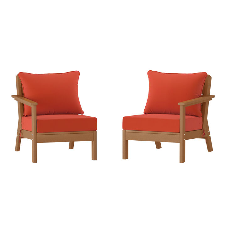 WestinTrends Outdoor Patio HDPE Loveseat Sofa with Patio Cushions