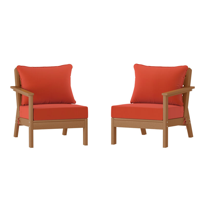 WestinTrends Outdoor Patio HDPE Loveseat Sofa with Patio Cushions