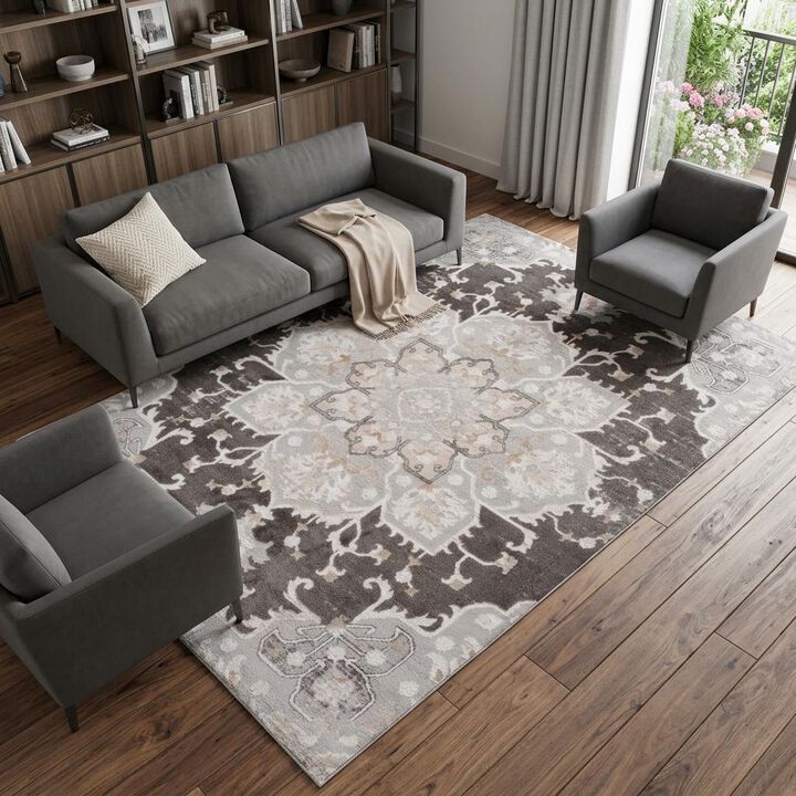 HomeRoots Southwestern Distressed Area Rug
