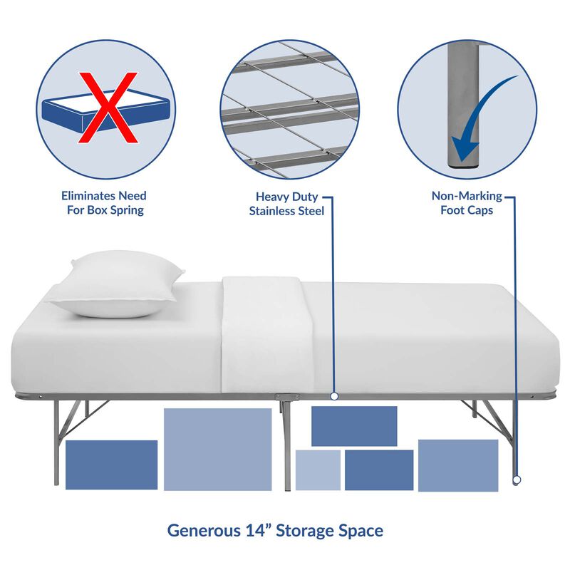 Modway - Horizon Twin Stainless Steel Bed Frame image number 7