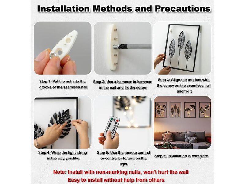 Black Metal Wall Art 3D Modern Framed Line Decor 4 Piece for Living Room Home image number 2