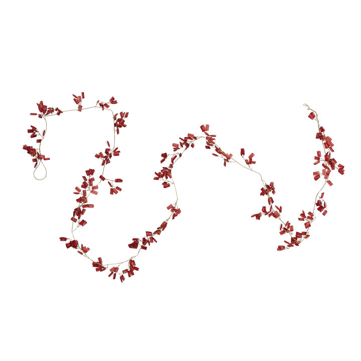 Crimson Glass Bead & Brass Garland