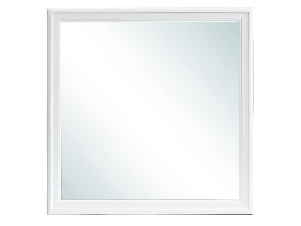 Lorana 38 in. x 38 in. Modern Square Framed Silver Champagne Dresser Mirror