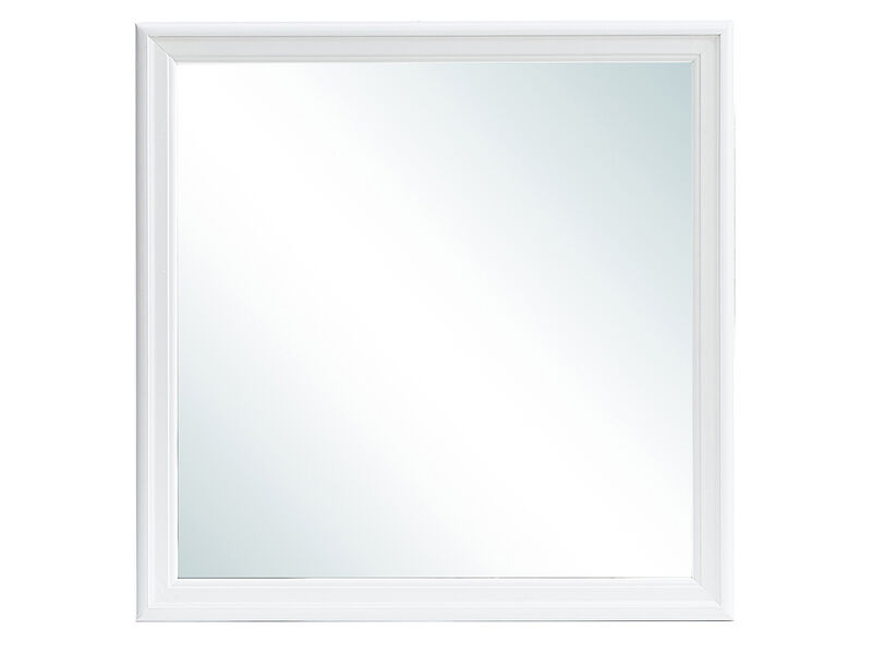 Lorana 38 in. x 38 in. Modern Square Framed Silver Champagne Dresser Mirror