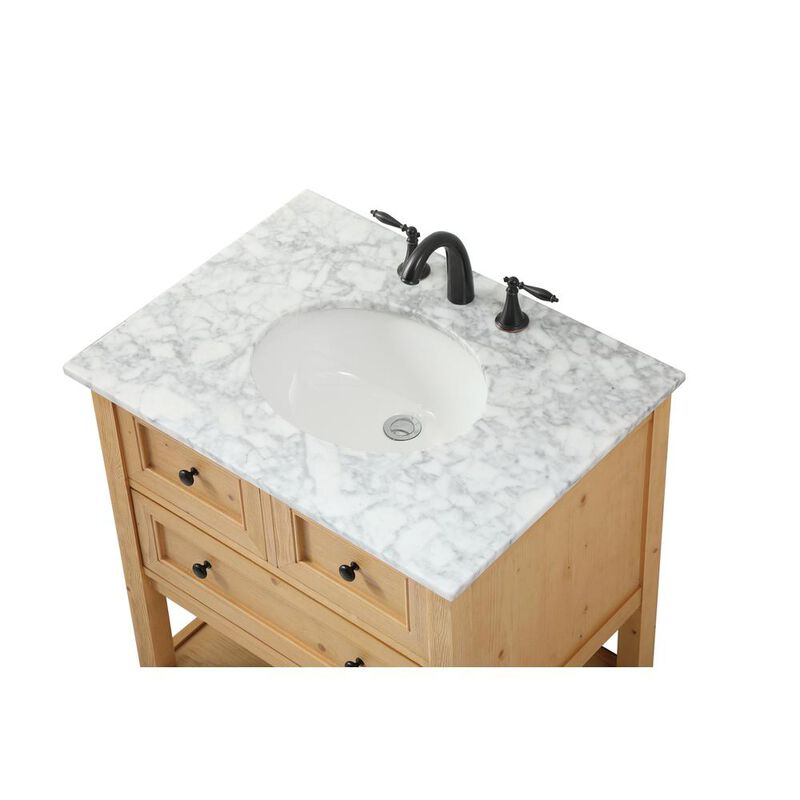Elegant Kitchen and Bath 30 inch Single bathroom vanity in natural wood