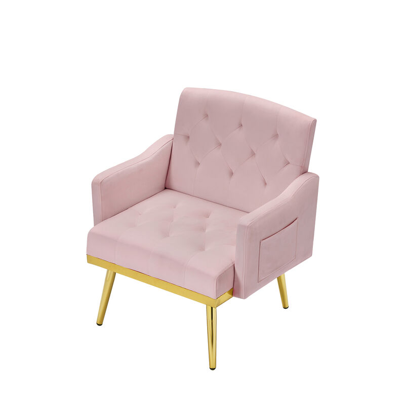 Streamdale Velvet Armchair With Metal Legs image number 3