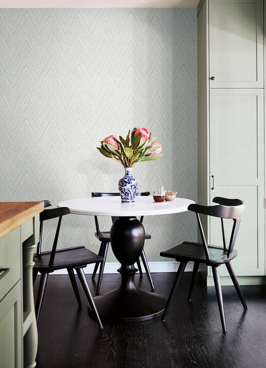 Lainey Blue Stitched Chevron Wallpaper (Set of 2)