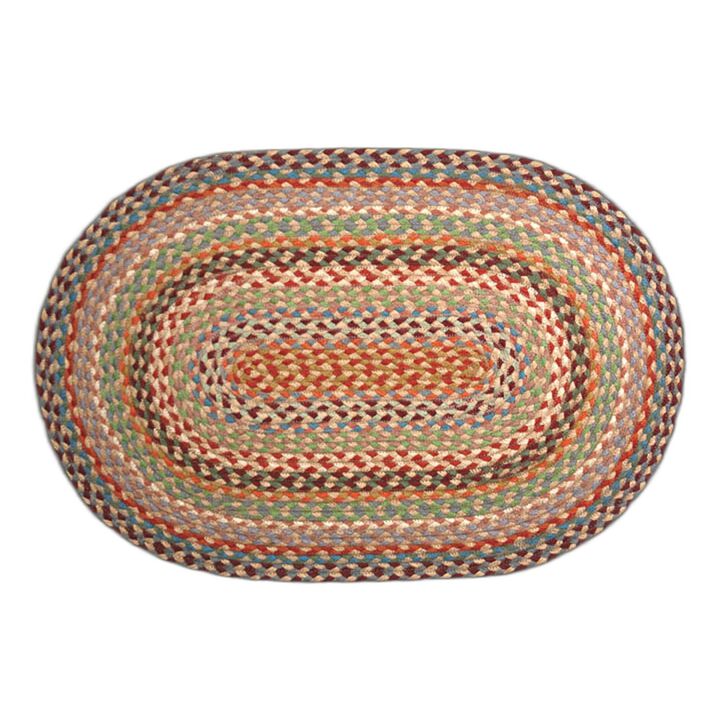 Earth Rugs C-328 Multi 1 Oval Braided Rug 6 Feet X 9 Feet