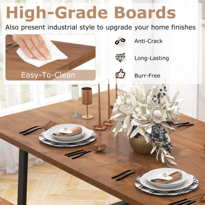 Hivvago Dining Table Set for 5-7 with 2-Bottle Wine Rack and Condiment Holder