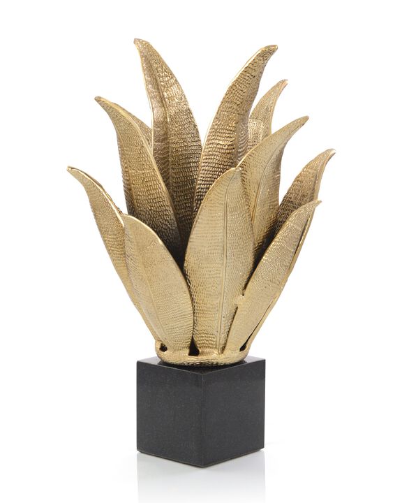 Handcrafted Brass Leaves Accent Lamp