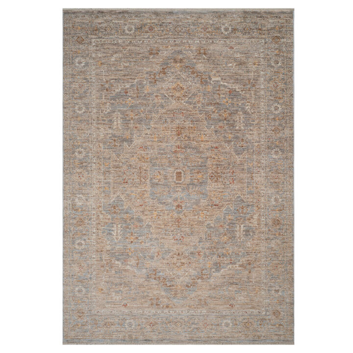 HomeRoots Floral Medallion Area Rug With Fringe