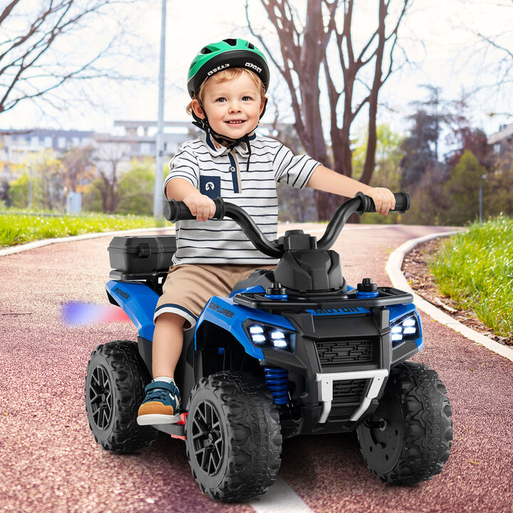 6V Electric Kids Ride-On ATV with Spray Feature, Storage Box and Music