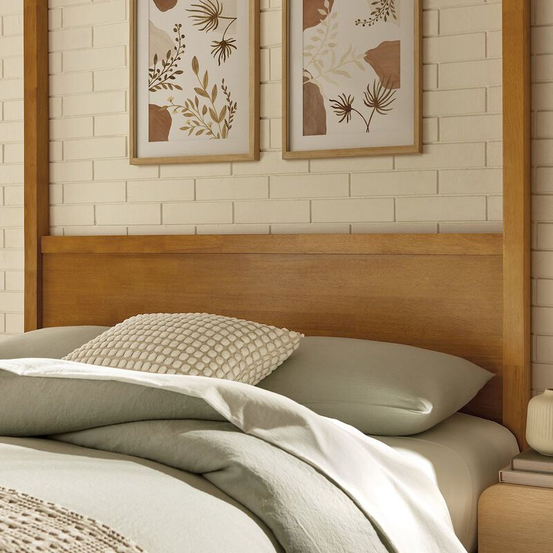 Alva Queen Wood Canopy Platform Bed image number 9
