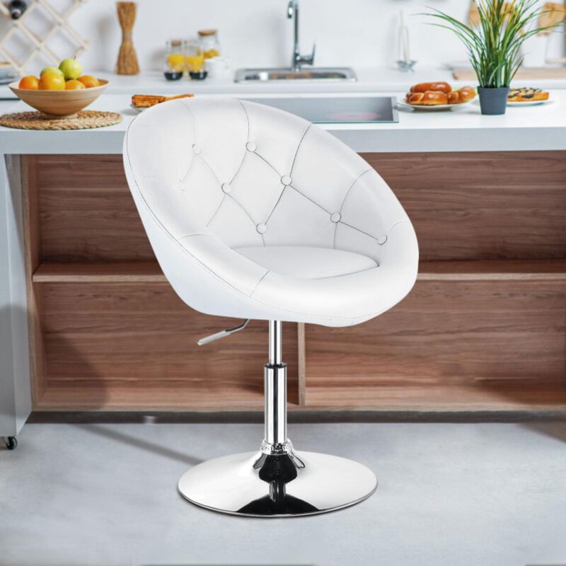 Hivvago 1 Piece Adjustable Modern Swivel Round Tufted