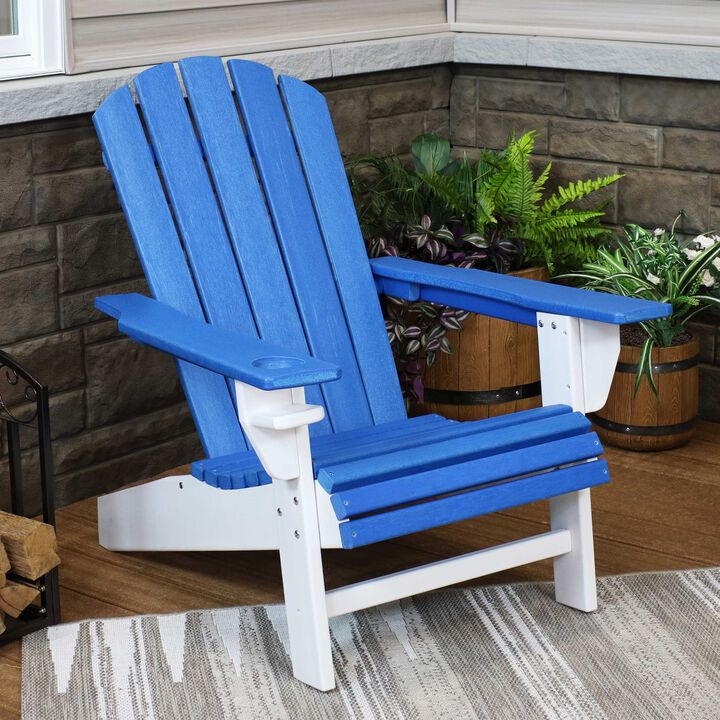Sunnydaze All-Weather Adirondack Chair with Drink Holder