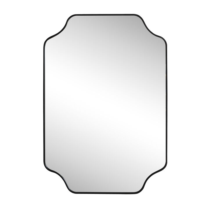Alora Scalloped Rectangular Metal Framed Wall Mounted Mirror